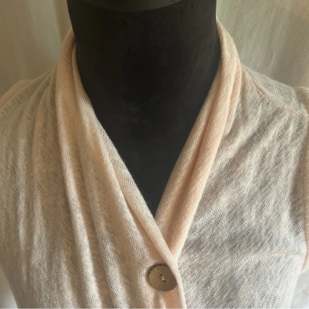 Bobeau 1-Button Pale Pink Wrap Vest Ultra Soft Cardigan EUC Nordstrom Favorite!